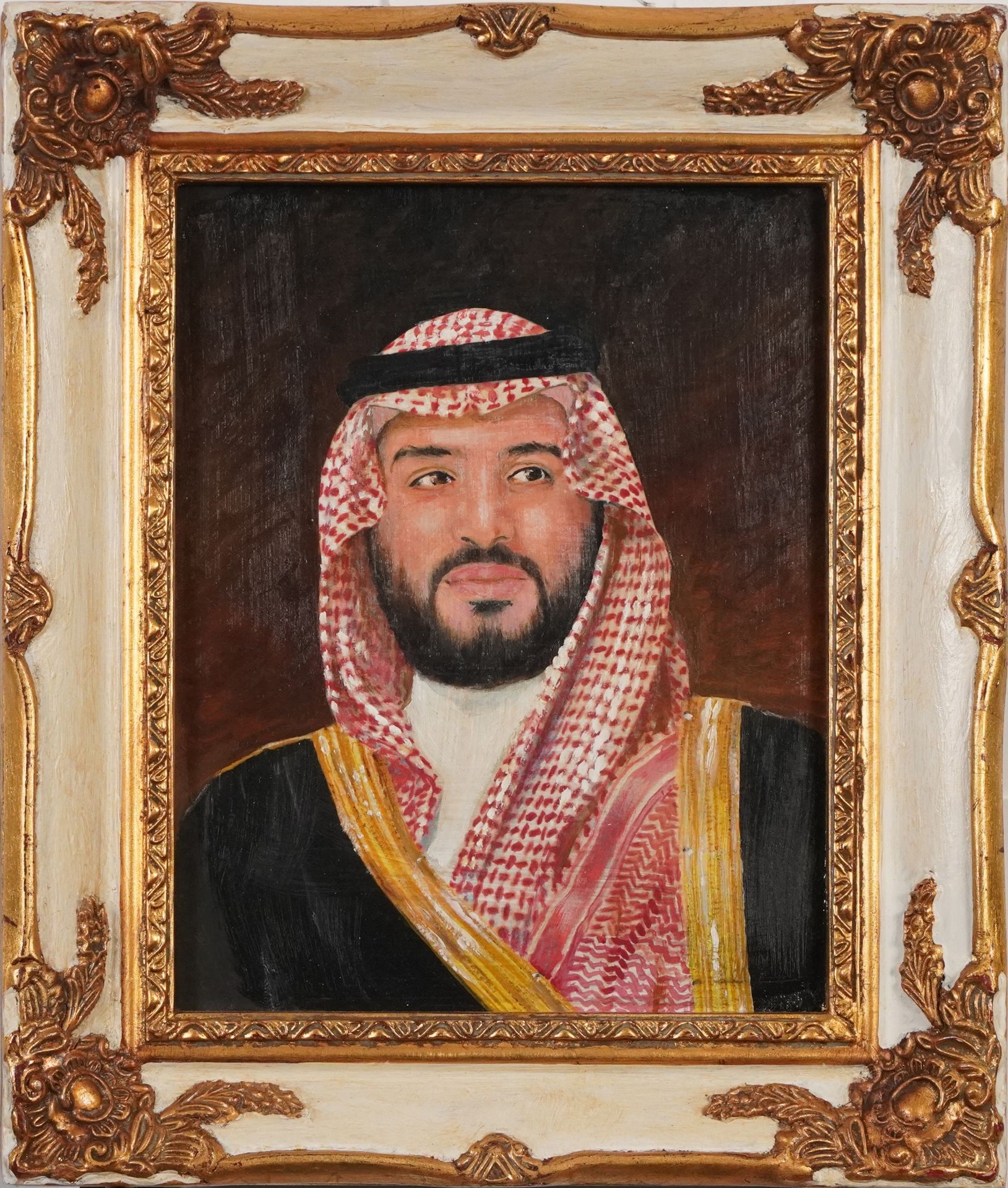 Portraits of Salman of Saudi Arabia, two pictures, framed, the largest 34cm x 26.5cm excluding the - Image 3 of 7