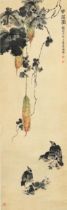 Manner of Qian Songyan - A Moment of Peaceful Life, Chinese ink and watercolour scroll with