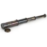 Naval interest four draw brass telescope, 40cm in length when fully extended : For further
