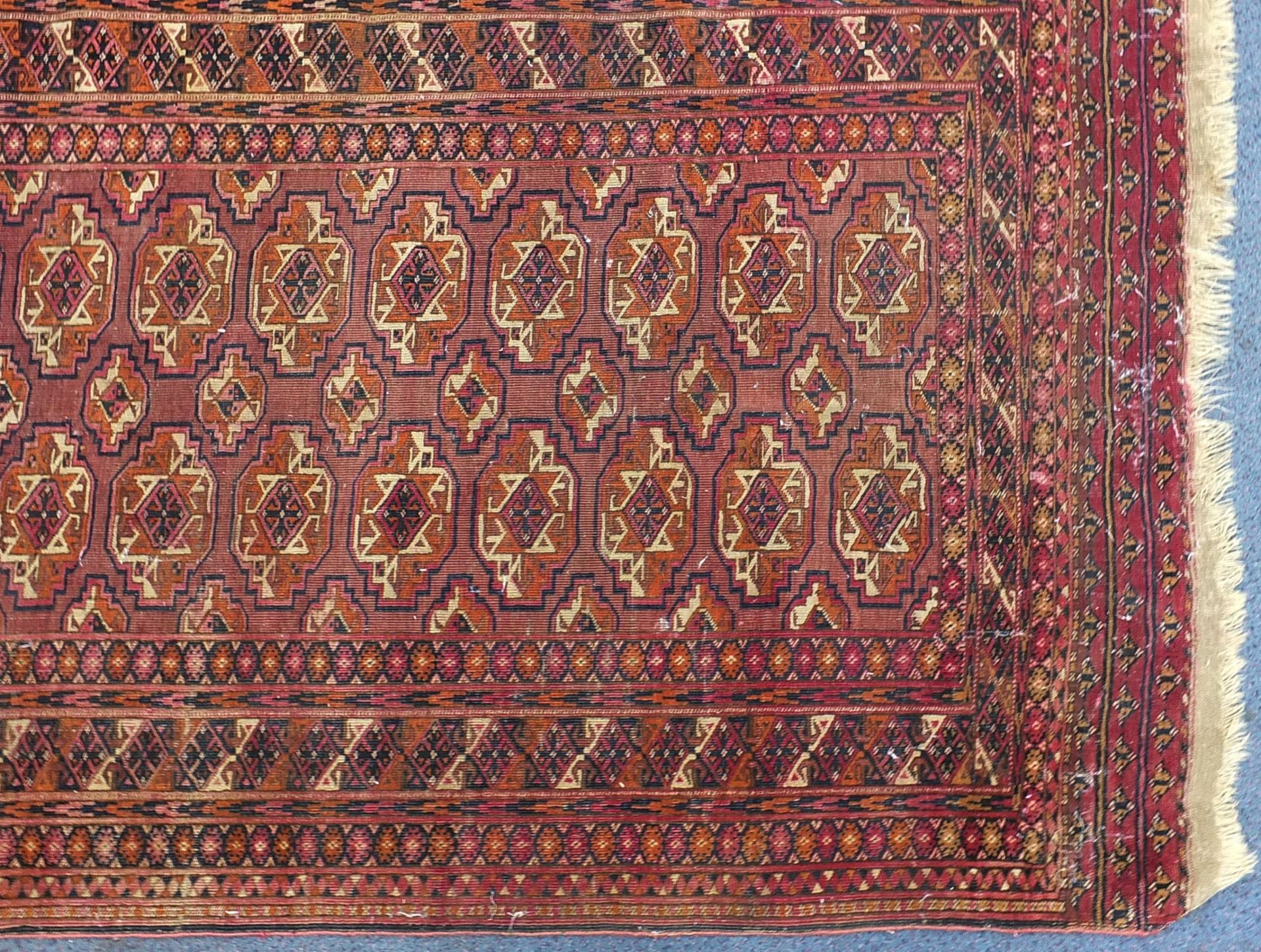 Rectangular Bokhara pink ground rug having an all over geometric design, 190cm x 104cm : For further - Image 5 of 6