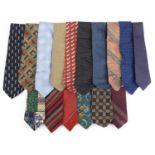 Sixteen gentleman's silk ties including Liberty, Ralph Lauren, Nina Ricci, Giorgio Armani and Yves