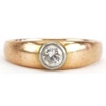 18ct gold diamond solitaire ring, the diamond approximately 0.40 carat, size S, 5.0g : For further