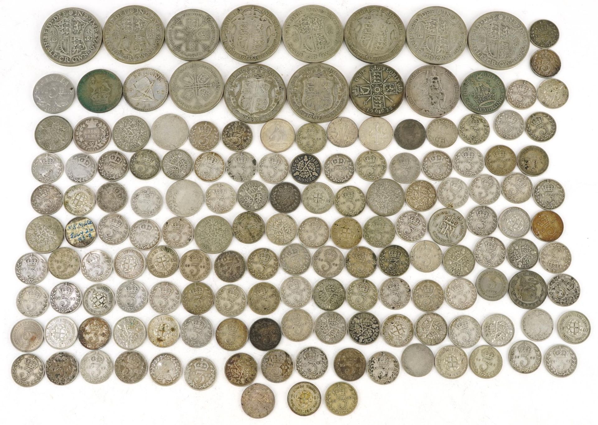 Victorian and later British coinage, some silver, including sixpences and florins, 390g : For - Image 2 of 6