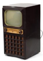 Art Deco Admiral brown Bakelite television, serial number 1214038, 84cm H x 46cm W x 50cm D : For