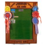 Jaguar XK150 car rally display board with rosettes and plaques, 60cm x 45cm : For further