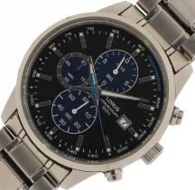 Lorus, gentlemen's Lorus chronograph stainless steel wristwatch with date aperture, the case