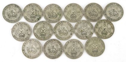 British pre 1947 shillings, 81g : For further information on this lot please visit