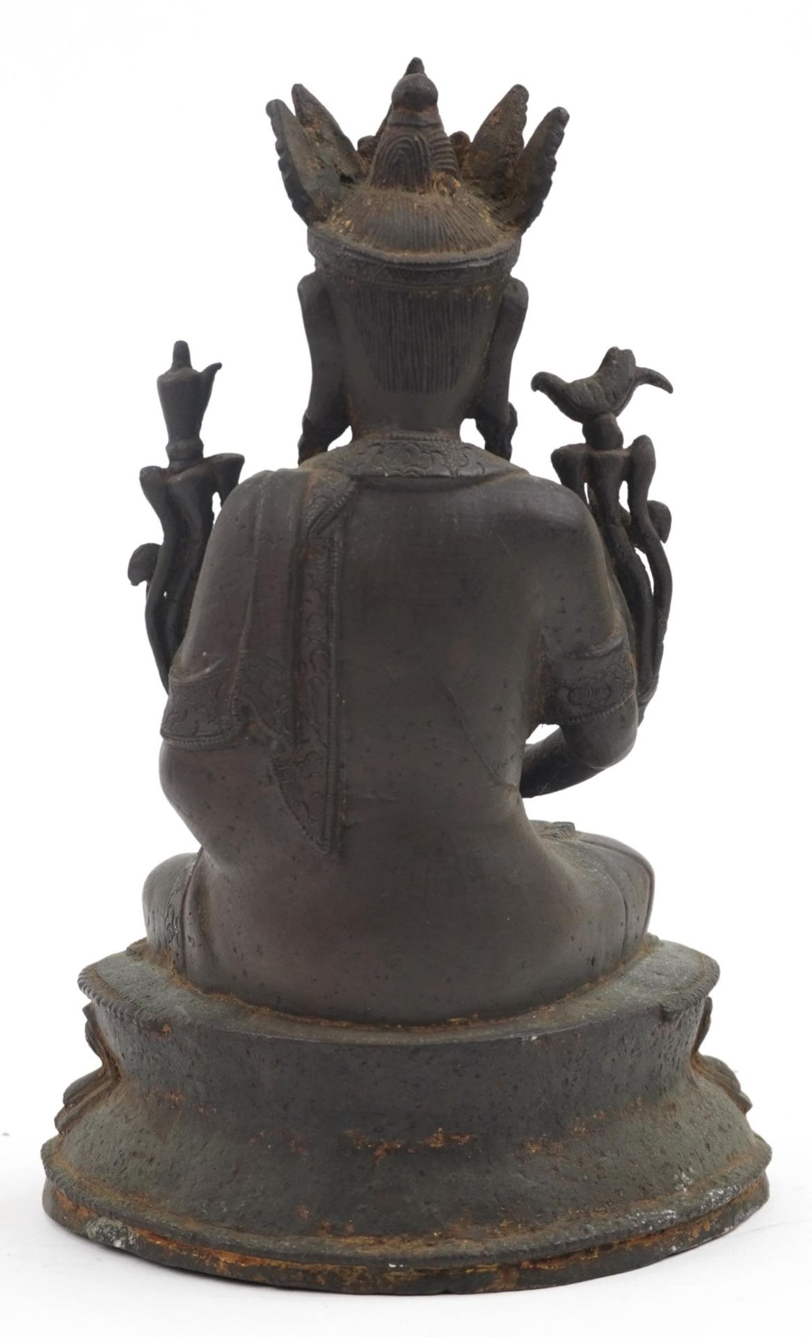 18th Century Chino Tibetan bronze buddha, 20cms tall : For further information on this lot please - Bild 3 aus 6