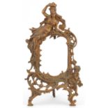 19th/20th century gilt metal maiden and Putti design strut frame, 37cm high : For further