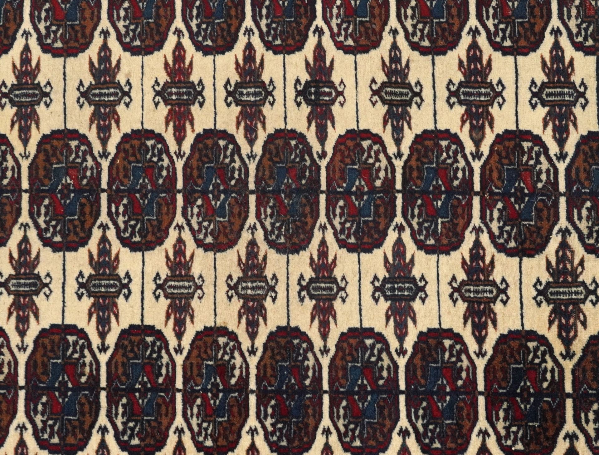 Rectangular Afghan Turkman rug having an allover repeat design, 185cm x 120cm : For further - Image 2 of 4
