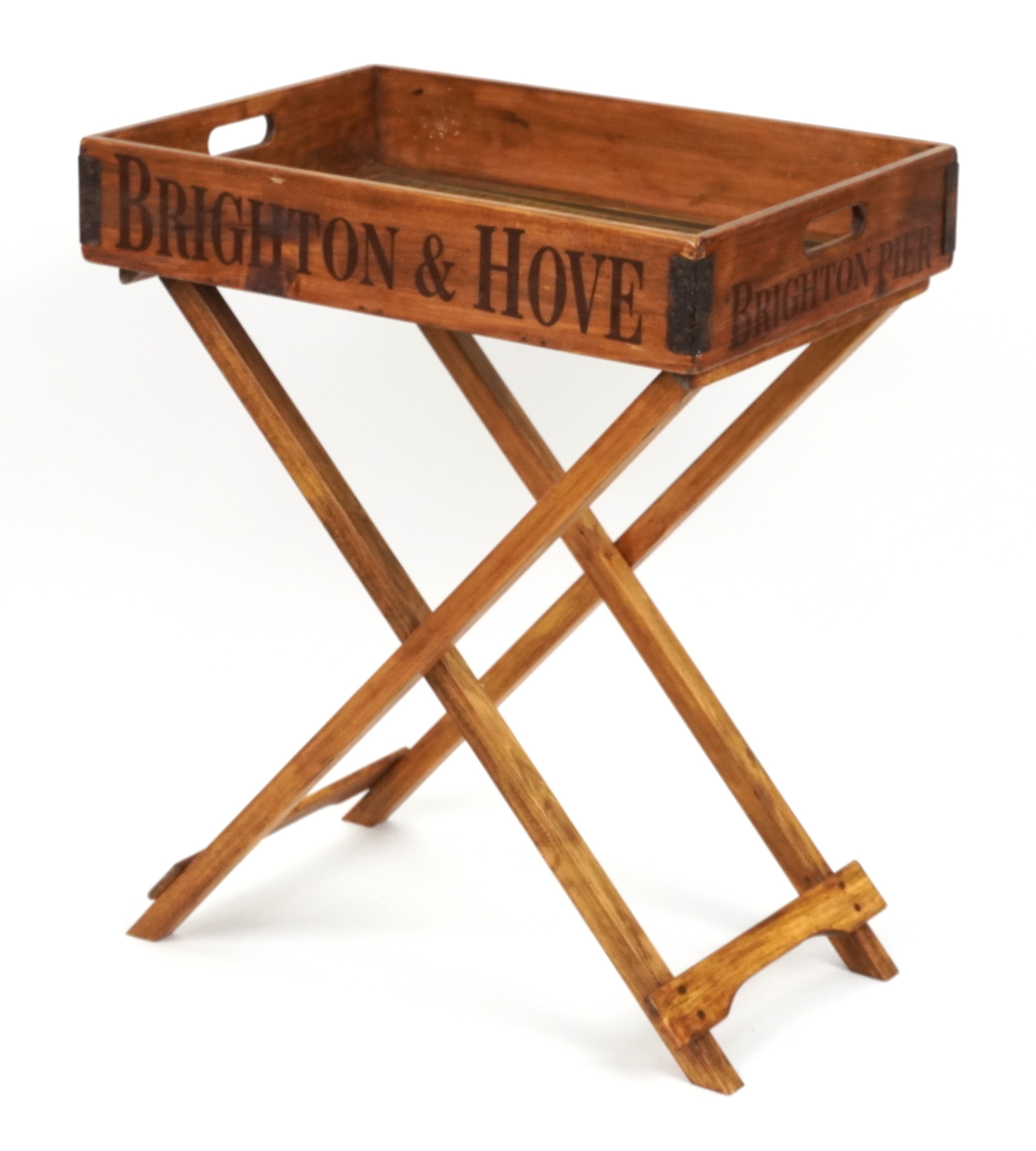 Brighton & Hove advertising folding drinks tray on stand, 80cm H x 65cm W x 44cm D : For further - Image 4 of 4