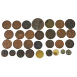 Antique and later copper and brass coinage and tokens including pennies : For further information on