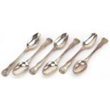 Morris & Michael Emmanuel, set of six George IV silver teaspoons, London 1828, 15cm in length, 219.