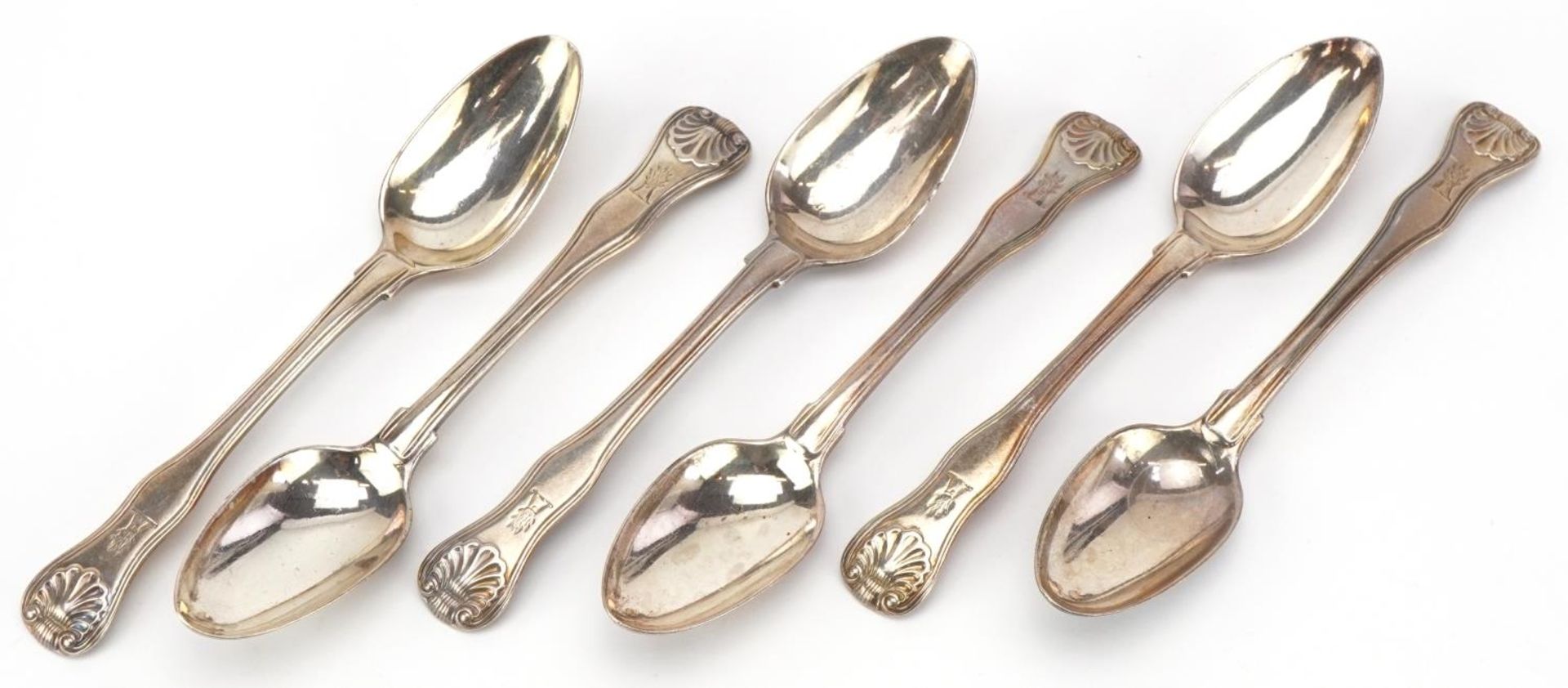 Morris & Michael Emmanuel, set of six George IV silver teaspoons, London 1828, 15cm in length, 219.