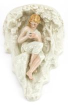 19th century Royal Worcester porcelain wall bracket in the form of a female, 23cm high : For further