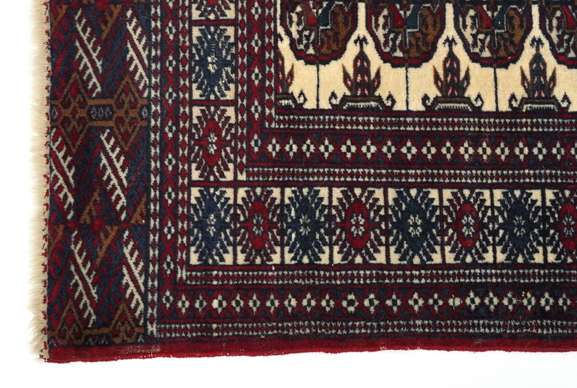 Rectangular Afghan Turkman rug having an allover repeat design, 185cm x 120cm : For further - Image 3 of 4