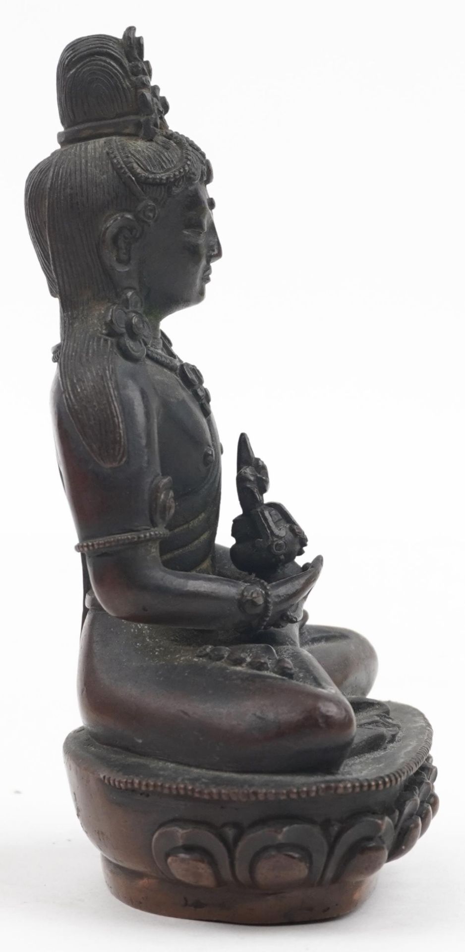 18th Century Chino Tibetan bronze/copper buddha figure of Tara, 15cms tall : For further information - Bild 4 aus 6