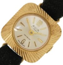 Avia, ladies 9ct gold wristwatch, the case 17mm wide : For further information on this lot please
