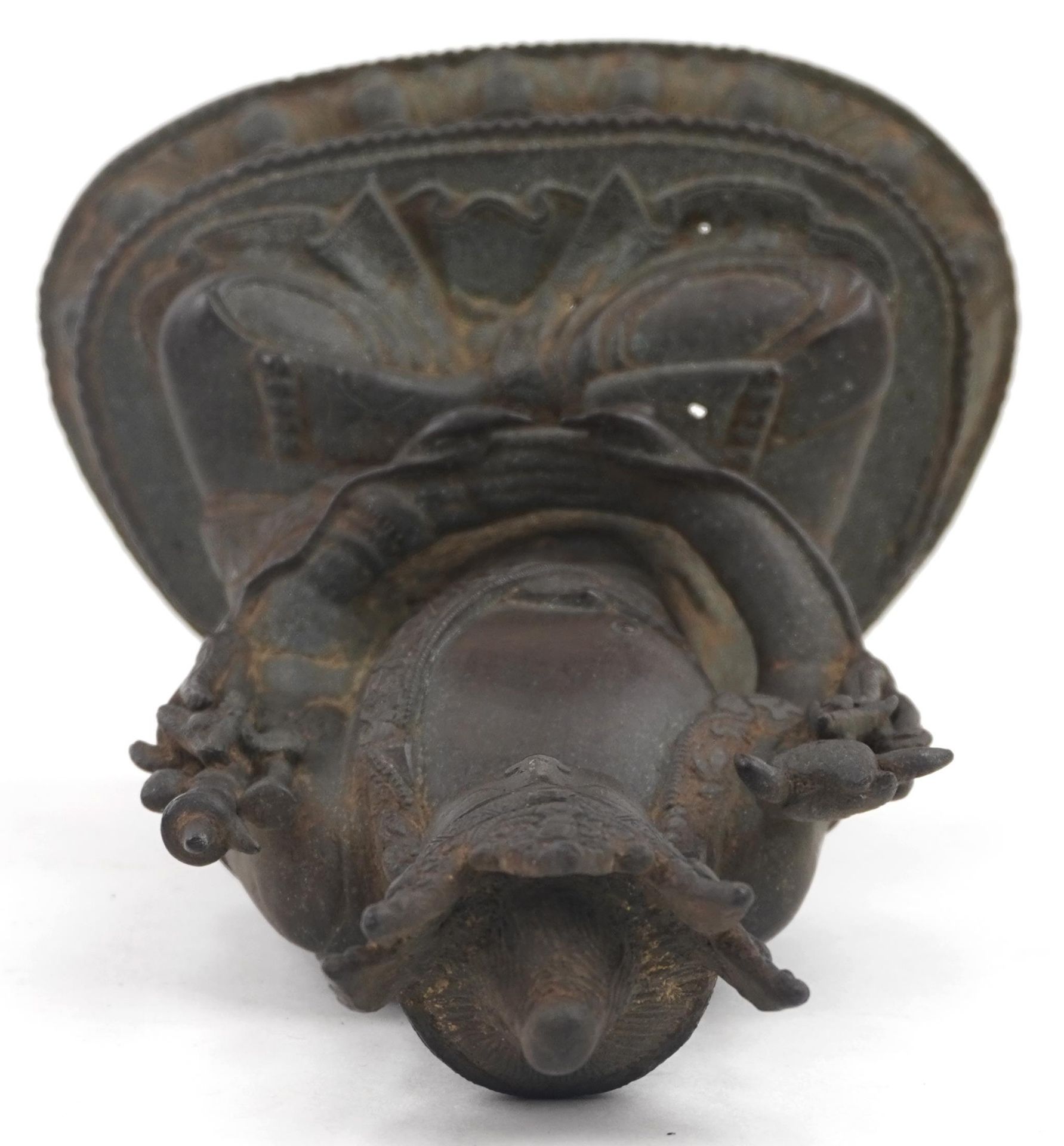 18th Century Chino Tibetan bronze buddha, 20cms tall : For further information on this lot please - Image 5 of 6