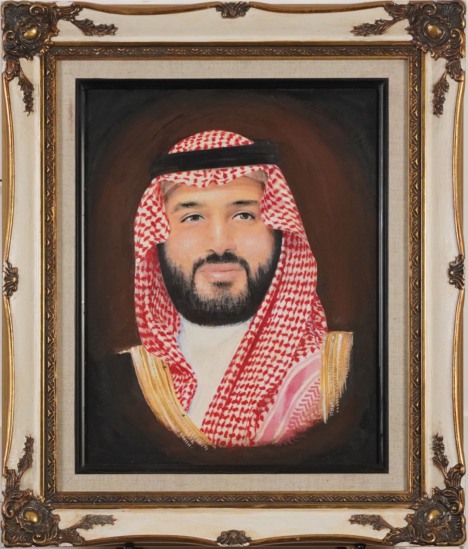 Portraits of Salman of Saudi Arabia, two pictures, framed, the largest 34cm x 26.5cm excluding the - Image 6 of 7