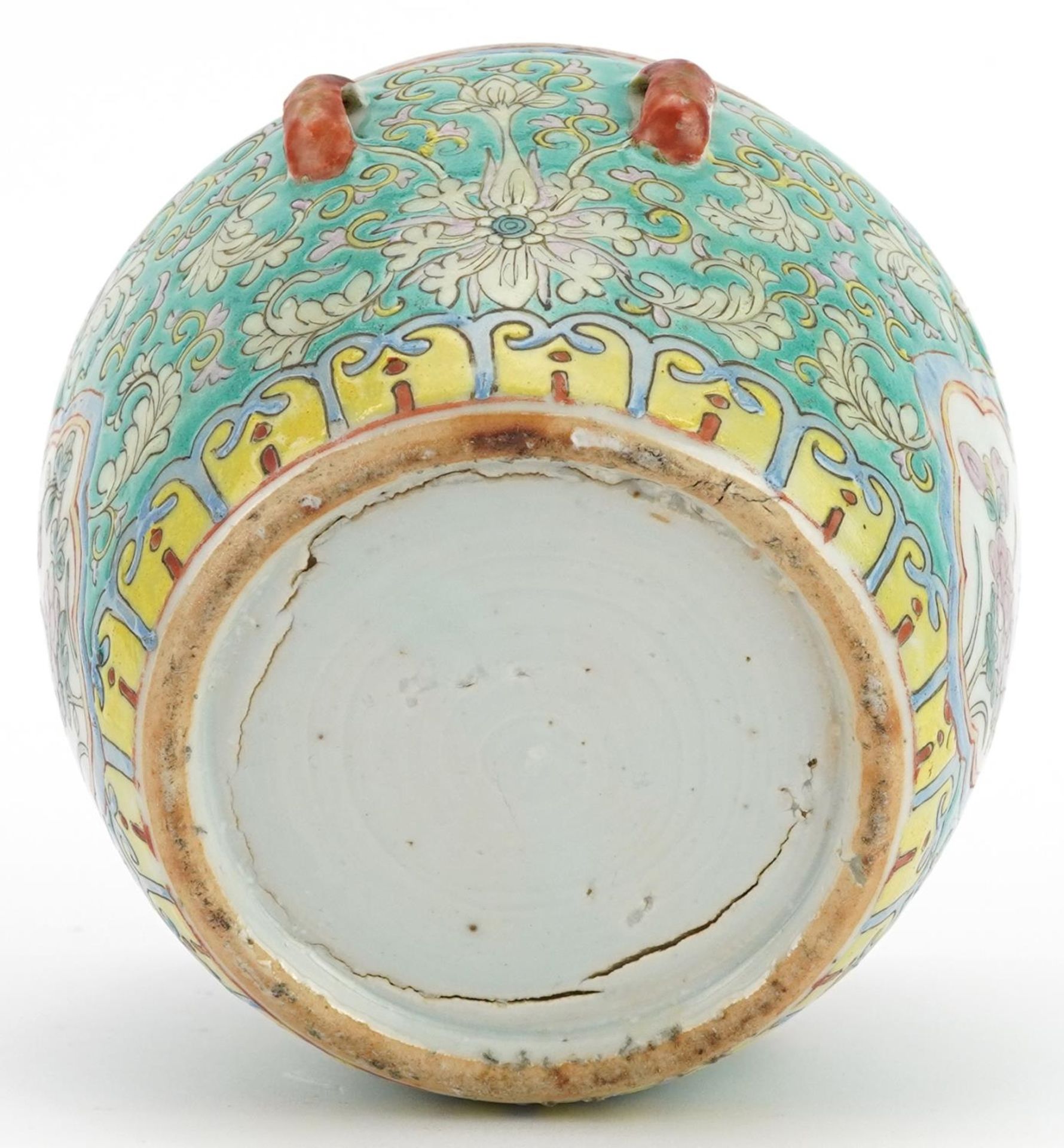 Chinese Peranakan Nyonya Straits porcelain kamcheng hand painted with flowers amongst scrolling - Image 6 of 6