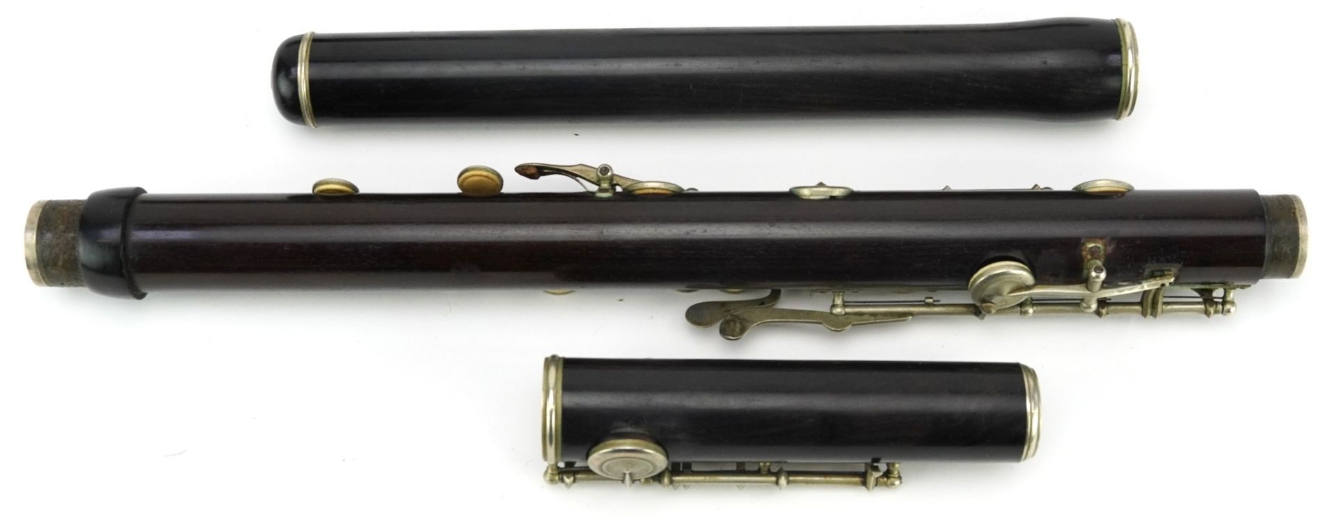 Three Victorian rosewood flutes, two with fitted cases including pieces stamped Beare & Sons of 34 - Image 9 of 13