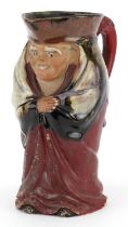 Japanese Sumida Gawa figural jug with dragon handle, 19cm high : For further information on this lot