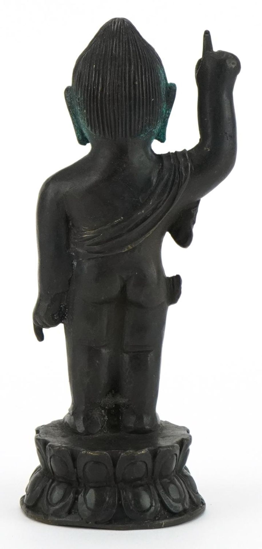 Chino Tibetan patinated bronze figure of Siddhartha, 16.5cm high : For further information on this - Image 3 of 6