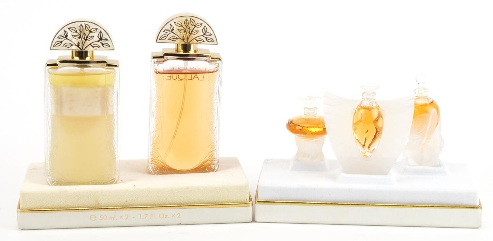 Two Lalique scent or perfume bottle sets with boxes comprising Coffret Découverte Discovery set - Image 3 of 3