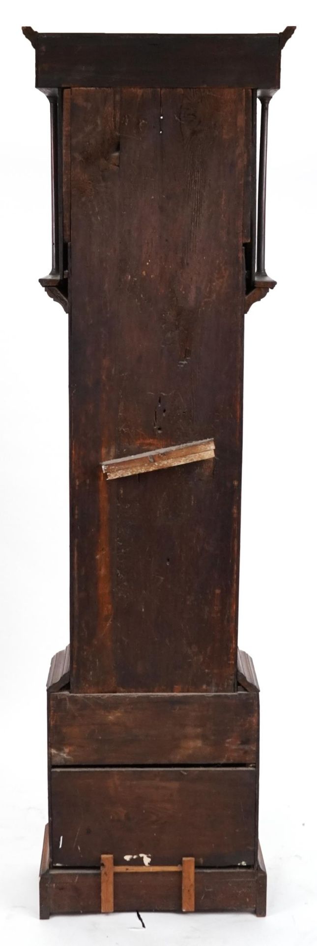 19th century oak and mahogany longcase clock with enamelled dial, 202cm high : For further - Image 6 of 6