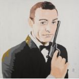 Portrait of Sean Connery, oil on canvas dated 2012, painted by a visually impaired ex-service