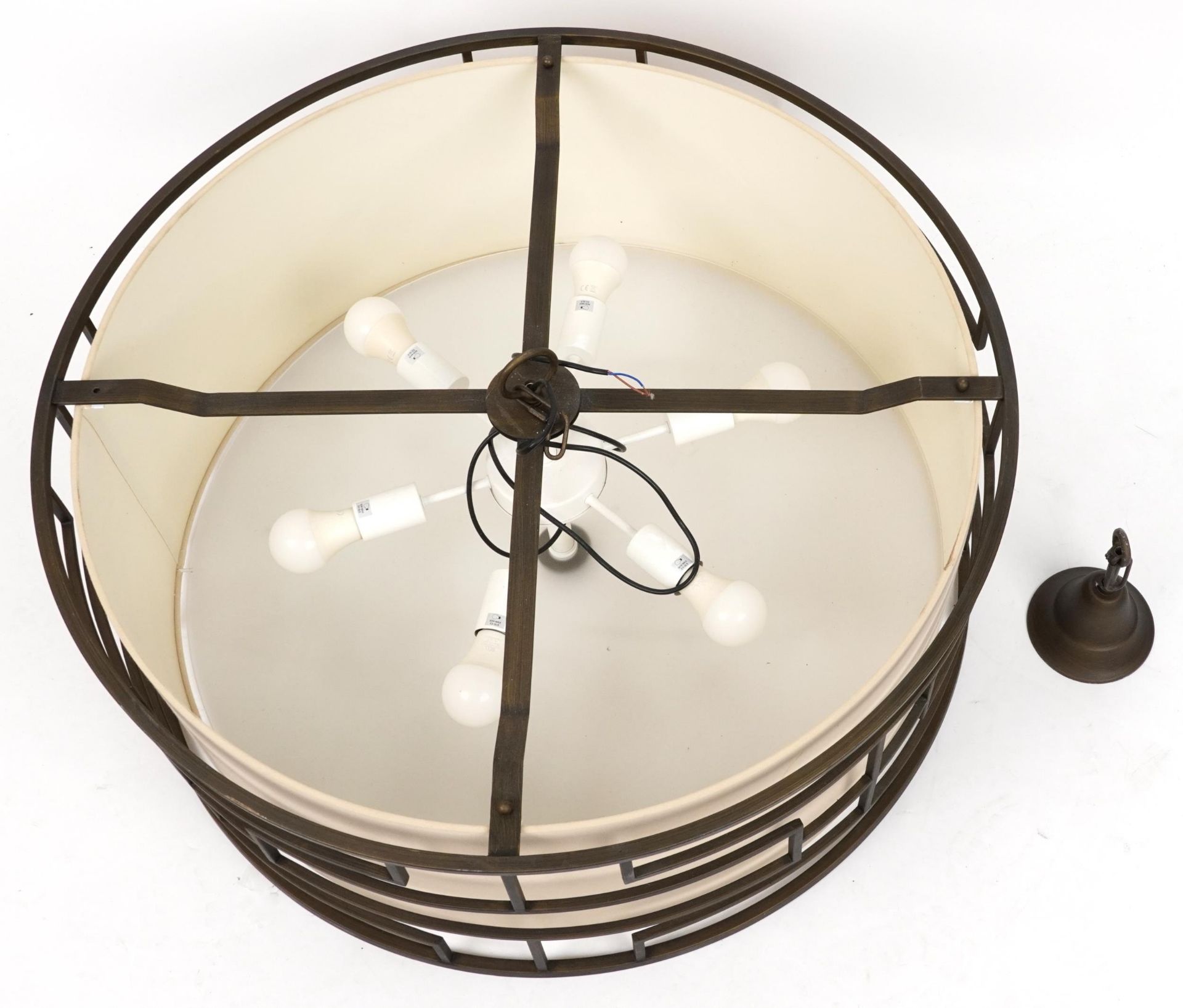 Contemporary Bloomsbury Market Parker bronzed light pendant, 91cm in diameter : For further - Image 2 of 4