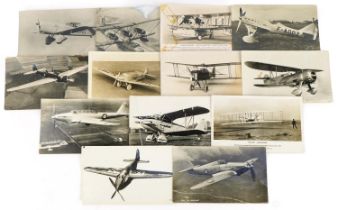 Aviation interest postcards, some real photographic including SE 5A Aircraft and one entitled The