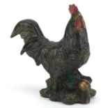 Chinese cold painted spelter cockerel, 11.5cm high : For further information on this lot please
