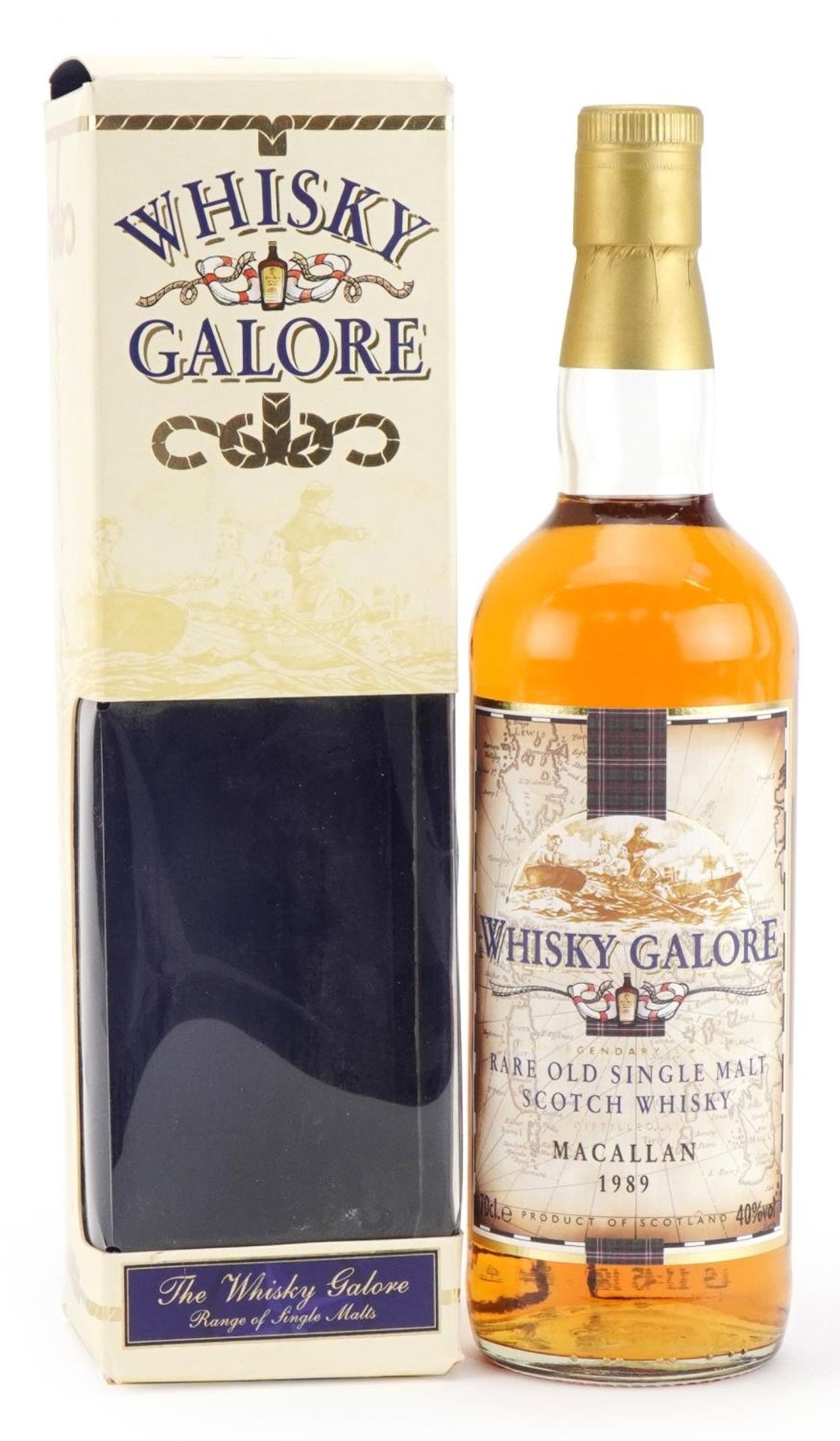 Bottle of Whisky Galore Rare Old Single Malt whisky, with box, distilled at Macallan 1989 : For - Image 2 of 4