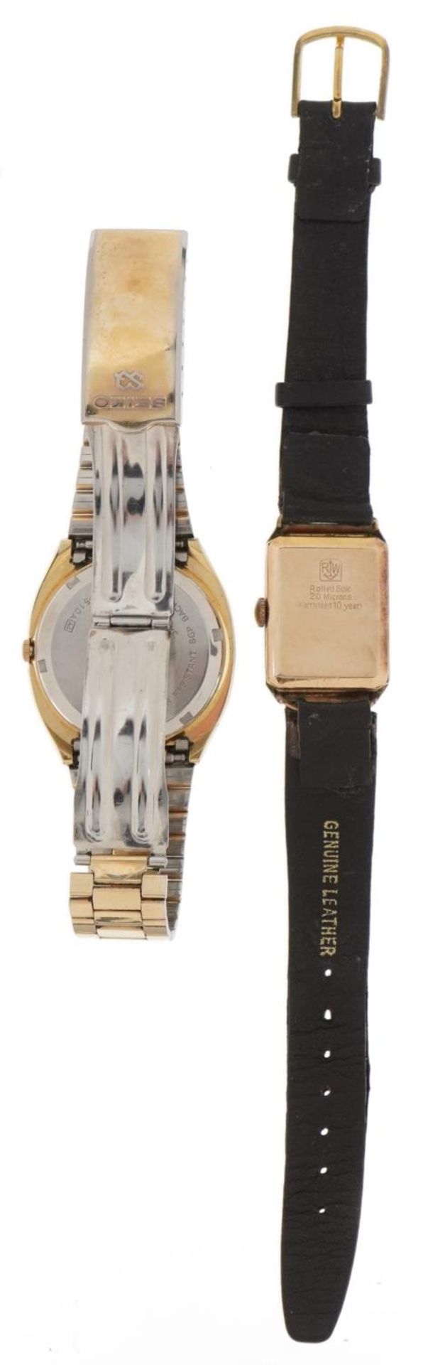 Vintage Seiko gentlemen's wristwatch with day/date dial and an Art Deco ladies gold plated - Image 3 of 5