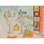 Roberto Matta - Les Anus d'une Pomme, pencil signed lithograph in colour, limited edition 173/300,