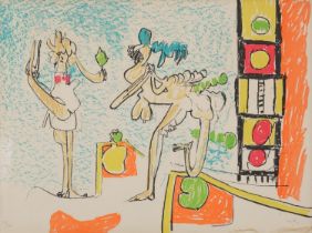 Roberto Matta - Les Anus d'une Pomme, pencil signed lithograph in colour, limited edition 173/300,