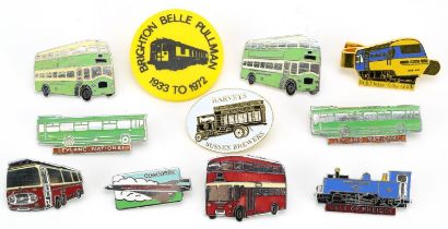 Automobilia collectables including bus and railway pin badges : For further information on this