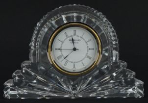 Waterford Crystal mantle clock, 18.5cm wide : For further information on this lot please visit