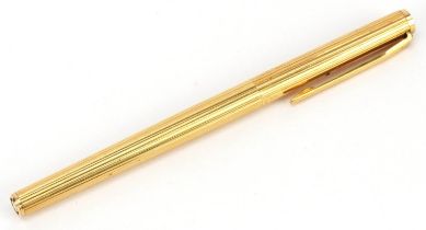 Vintage Montblanc fountain pen with gold plated case and 14ct gold nib : For further information