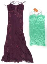 Versace Collection silk nightdress, size 40 and a Gina Bacconi sequinned cocktail dress, each with