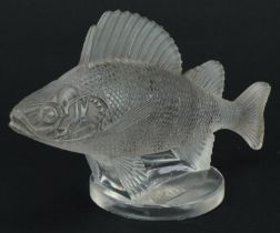 Rene Lalique, French Art Deco glass Perche car mascot etched R Lalique France to the base, 16cm in