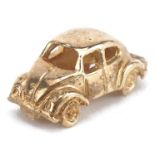 9ct gold Volkswagen Beetle charm, 1.8cm in length, 2.1g : For further information on this lot please