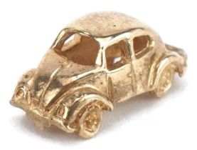 9ct gold Volkswagen Beetle charm, 1.8cm in length, 2.1g : For further information on this lot please