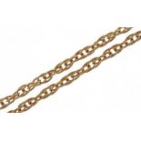 9ct gold necklace, 46cm in length, 0.8g : For further information on this lot please visit
