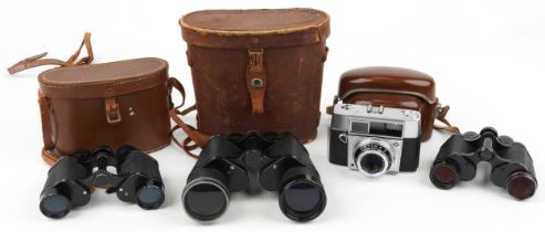 Vintage and later binoculars and cameras including Carl Zeiss Jena Jenoptem 3 x 30W and AGFA : For