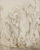 Jurgen Gorg - Three classical figures, pencil signed print in colour, limited edition 95/190, housed