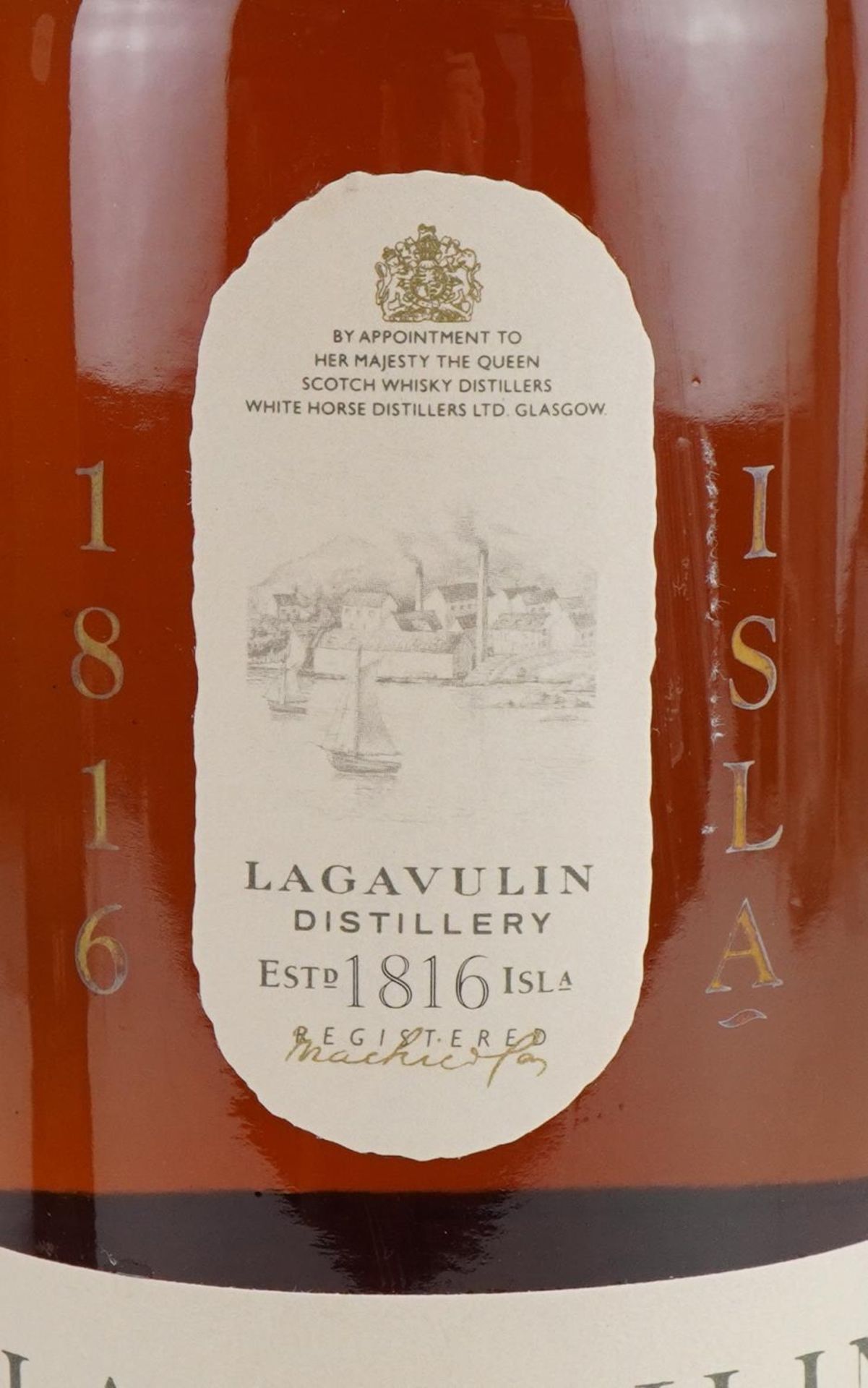 One litre bottle of Lagavulin Single Isla Malt whisky aged 16 Years, with box : For further - Image 3 of 4