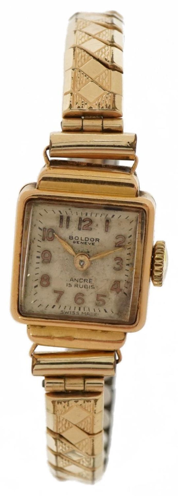 Boldor, ladies Art Deco 18ct gold manual wristwatch, 15mm wide : For further information on this lot - Image 2 of 6